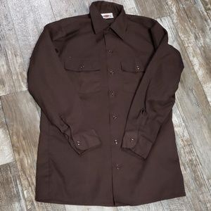 Long Sleeve Brown Dickies Button Up